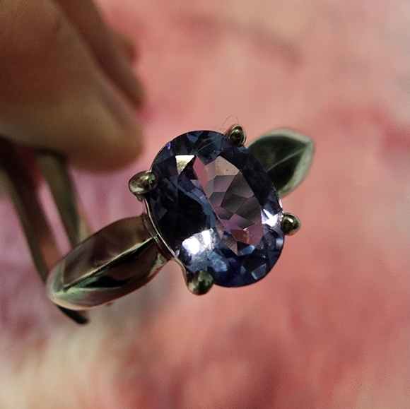 Tanzinite sterling silver size 9 ring - Picture 7 of 8